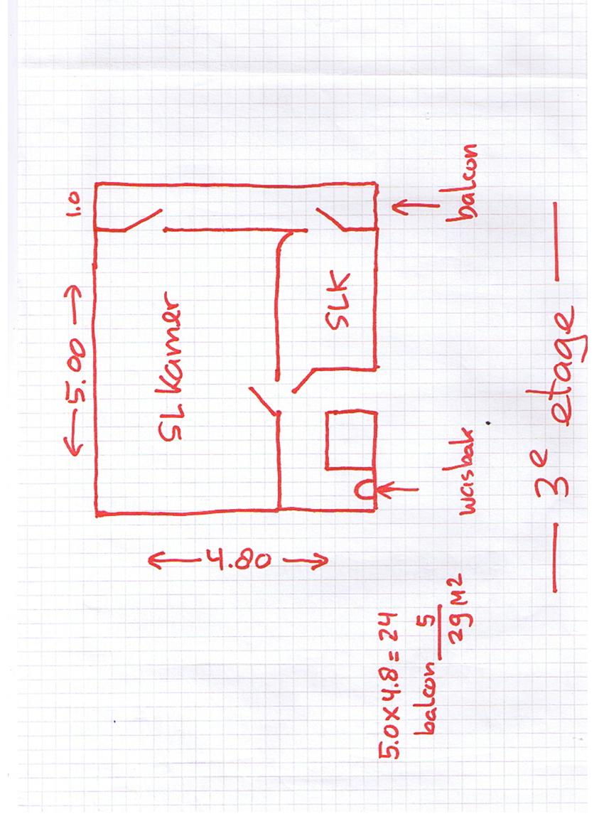 platgrond russtr 3e woonlaag 2 slaapkamers . balcon en wasgelegenheid