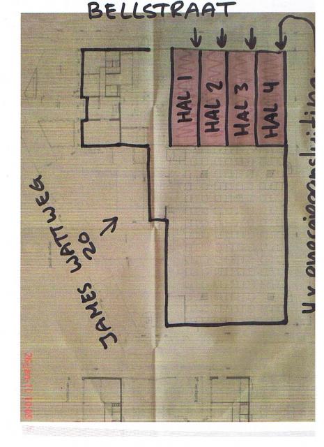 adres ; bellstraat 13 - 15 - 17 - 19  ;  4 bedrijfshallen