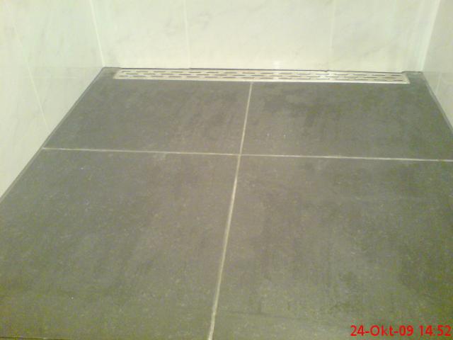 inloop douche met drain en rain shower